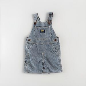 OshKosh B'gosh Vestbak Railroad Navy + White Striped Overalls - 24 Months